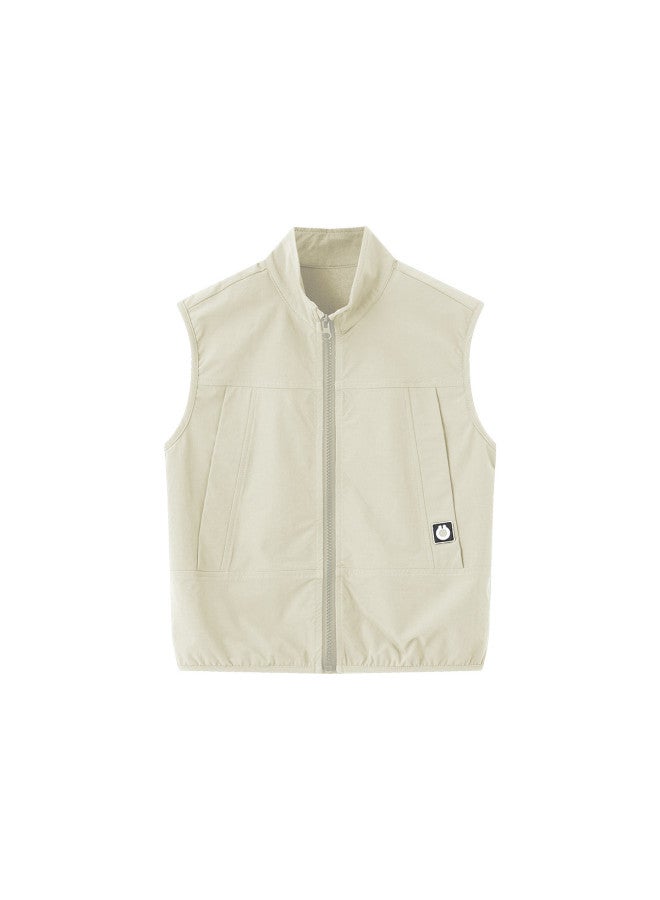 Style Stand Collar Vest For Kids, Children's Spring And Autumn Vest, Boys' Vest, Outdoor Functional Sleeveless Cardigan For Older Children - Image 5