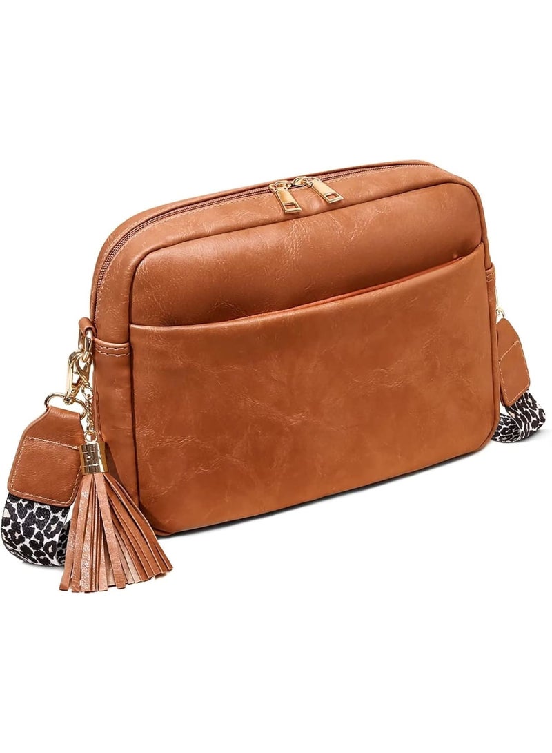 SOLARAE Crossbody Bags, Thick Strap Cross-body Bags, handbag for women Vegan Leather, Leather Crossbody Bag Suitable for going out shopping, ladies and girls - Image 1