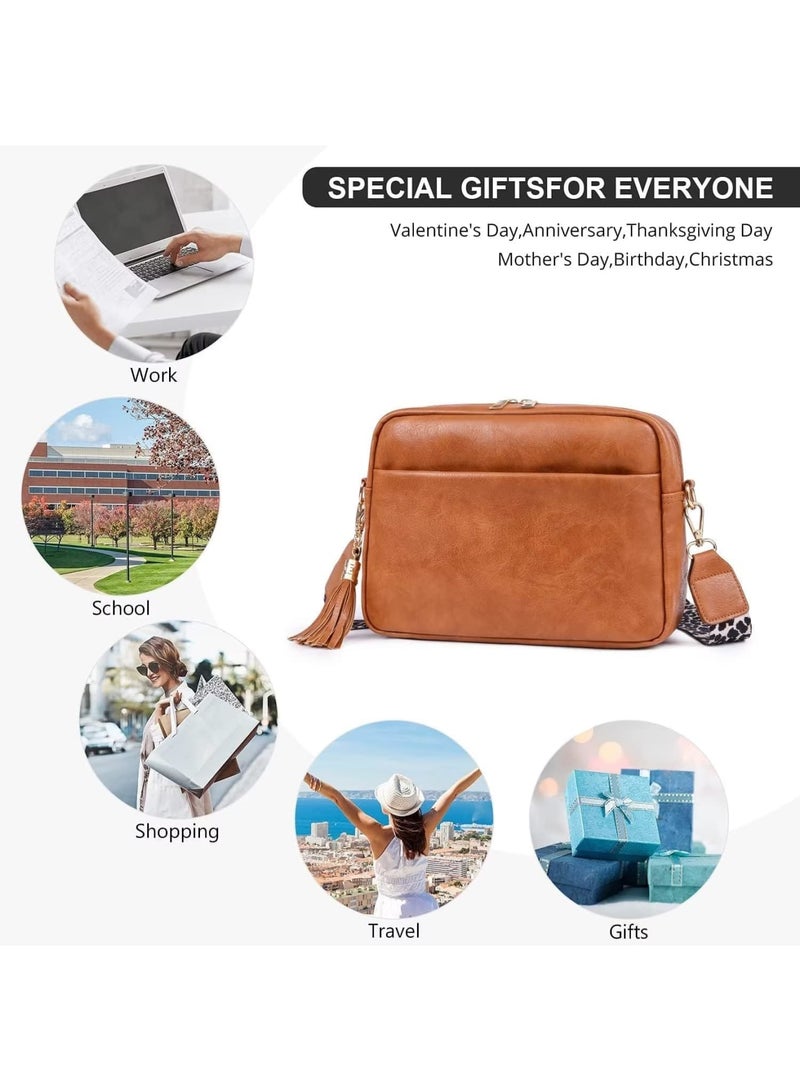 SOLARAE Crossbody Bags, Thick Strap Cross-body Bags, handbag for women Vegan Leather, Leather Crossbody Bag Suitable for going out shopping, ladies and girls - Image 4