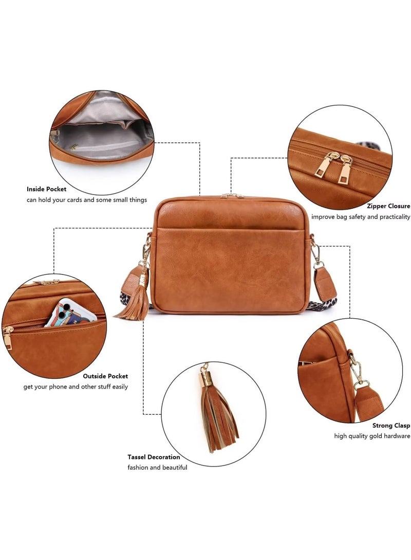 SOLARAE Crossbody Bags, Thick Strap Cross-body Bags, handbag for women Vegan Leather, Leather Crossbody Bag Suitable for going out shopping, ladies and girls - Image 3