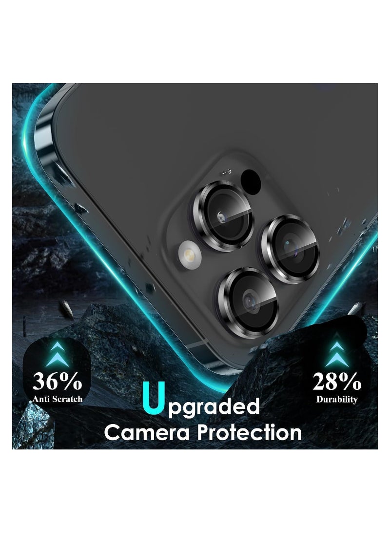 Compatible with iPhone 15 Pro Max with Integrated Camera Lens Protection, [Seamless Work with Magsafe] [Metallic Glossy Soft Bumper], Diamond Clear Stylish Case (Black Titanium) - Image 2