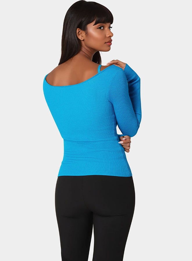 bebe Strap Detail Sweater Top  - Image 4