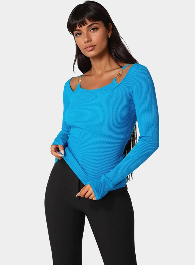 bebe Strap Detail Sweater Top  - Image 2