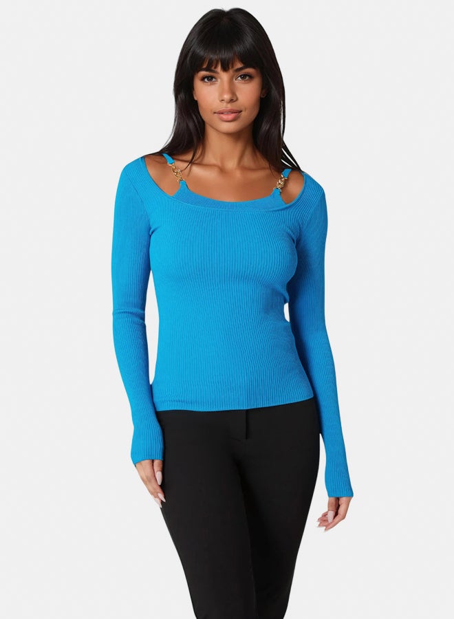 bebe Strap Detail Sweater Top  - Image 1