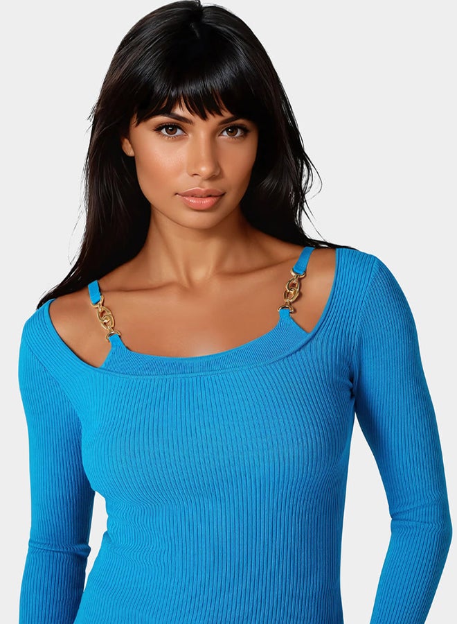 bebe Strap Detail Sweater Top  - Image 3