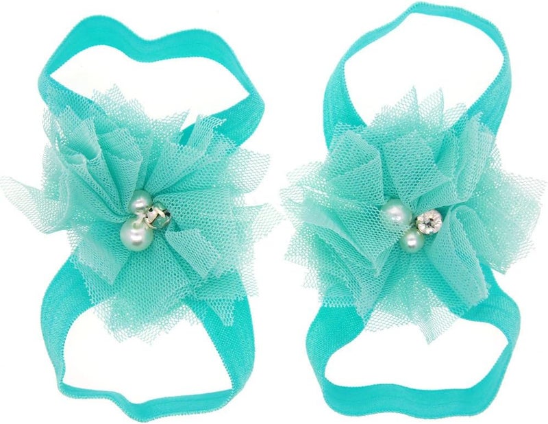 Toptim Baby Girl's Barefoot Sandals Flower for Newborn Toddlers (0-3T) - Image 4