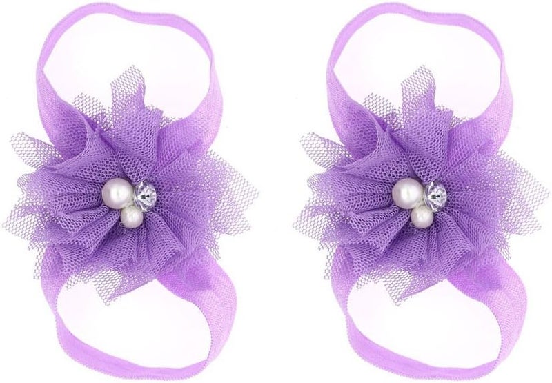 Toptim Baby Girl's Barefoot Sandals Flower for Newborn Toddlers (0-3T) - Image 5