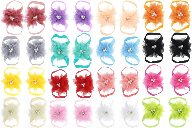 Toptim Baby Girl's Barefoot Sandals Flower for Newborn Toddlers (0-3T) - Image 1