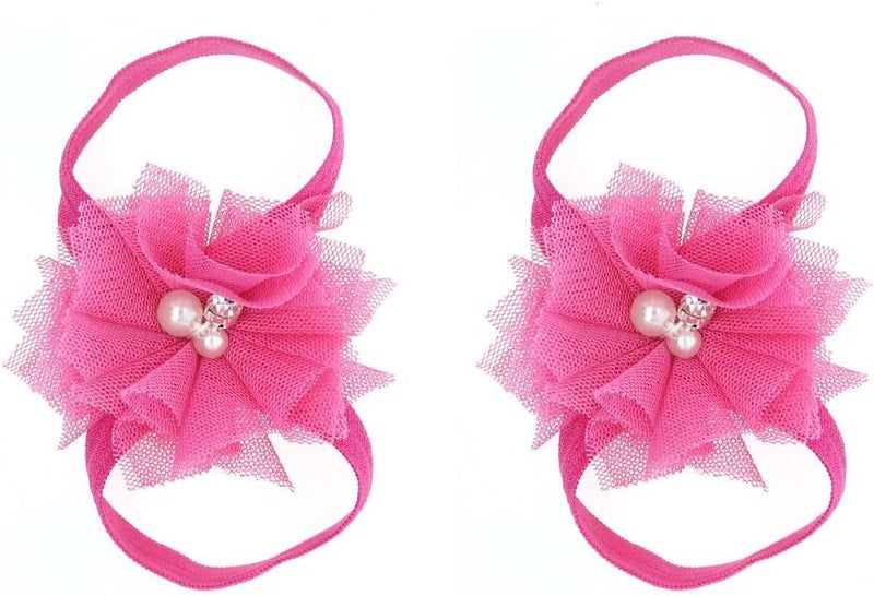 Toptim Baby Girl's Barefoot Sandals Flower for Newborn Toddlers (0-3T) - Image 3