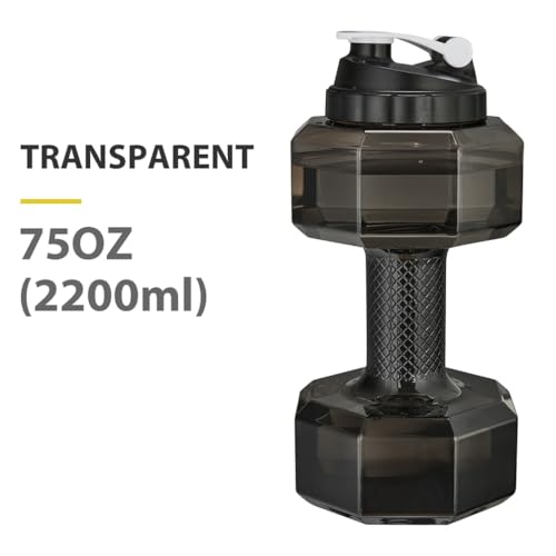Dulcii 2.2L Dumbbell Shape Water Bottle, PETG Eco-friendly Sports Fitness Exercise Water Jug for Gym, Yoga, Running, Outdoors, Cycling, and Camping (Black) - Image 3