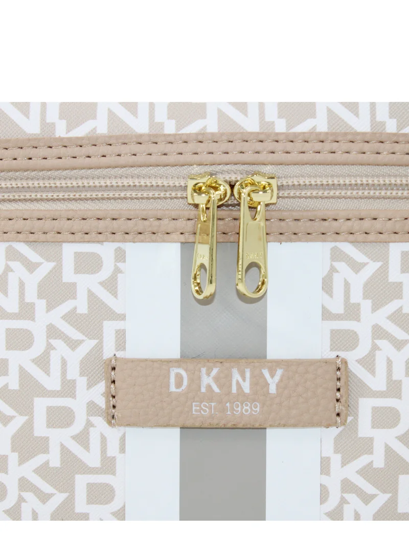 DKNY DKNY Signature Stripe Original Train Cosmetic Bag, Travel Make up Bag Small, Small Lightweight Cosmetic Bag Storage Bag, Small Makeup Bag, Travel Toiletry Bag