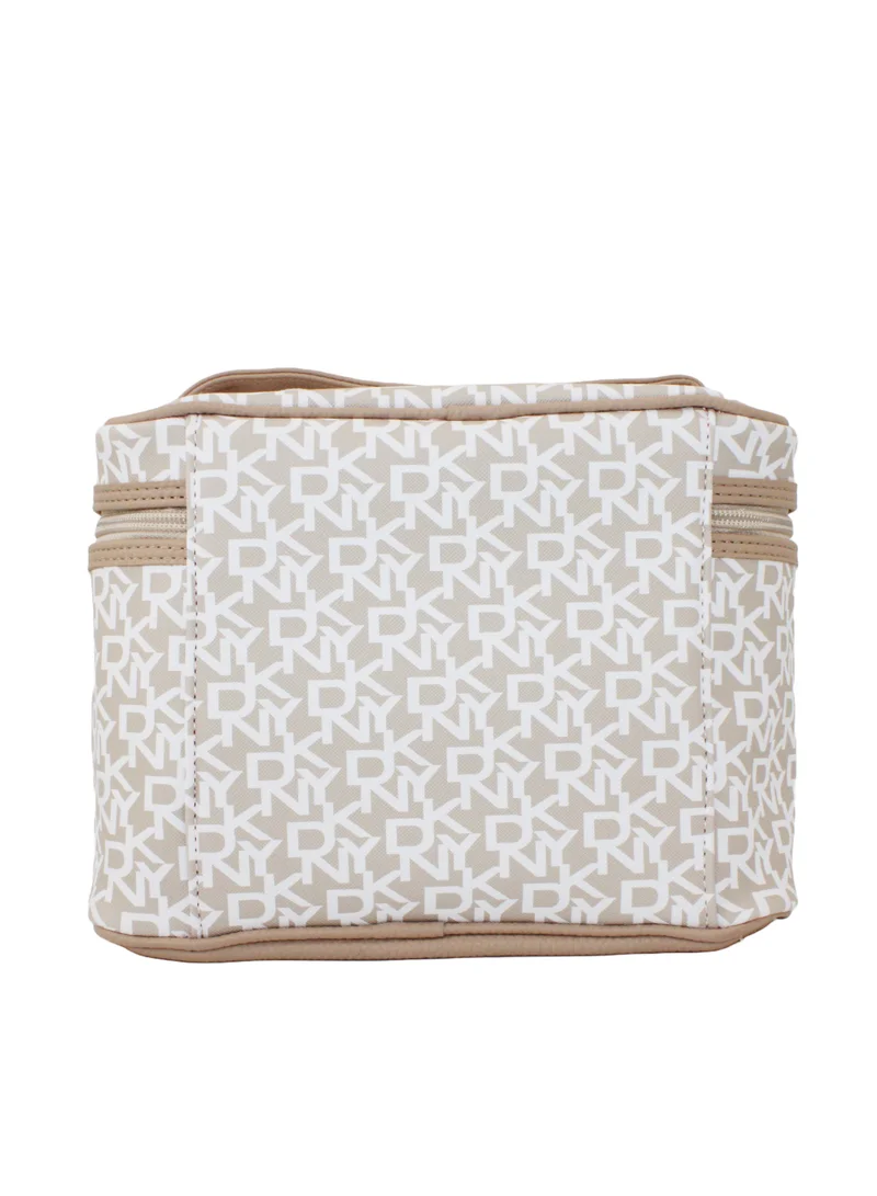 DKNY DKNY Signature Stripe Original Train Cosmetic Bag, Travel Make up Bag Small, Small Lightweight Cosmetic Bag Storage Bag, Small Makeup Bag, Travel Toiletry Bag