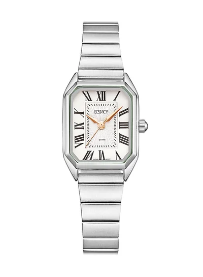 ECSTACY Ecstacy Women's Japan Quartz Movement Watch, Analog Display and Stainless Steel Strap - E22506-SBSW, Silver