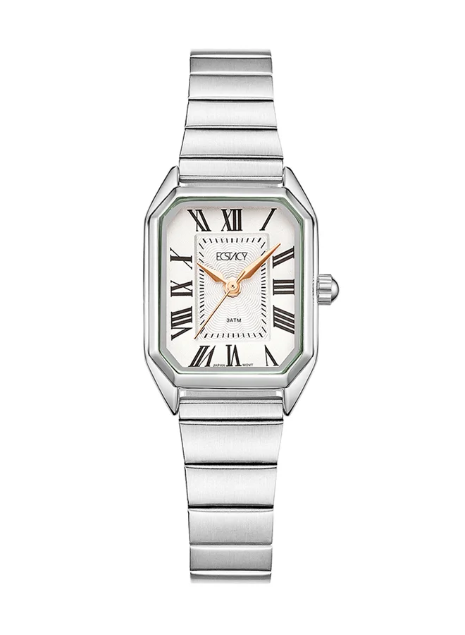 ECSTACY Ecstacy Women's Japan Quartz Movement Watch, Analog Display and Stainless Steel Strap - E22506-SBSW, Silver