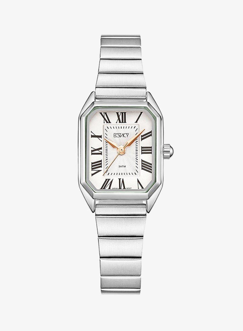 Ecstacy Women's Japan Quartz Movement Watch, Analog Display and Stainless Steel Strap - E22506-SBSW, Silver - Image 1