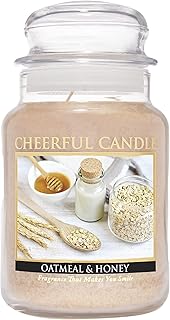A Cheerful Giver A Cheerful Giver - Oatmeal & Honey - 24oz Large Scented Candle Jar with Lid - Cheerful Candle - 135 Hours, Candles  - Image 1