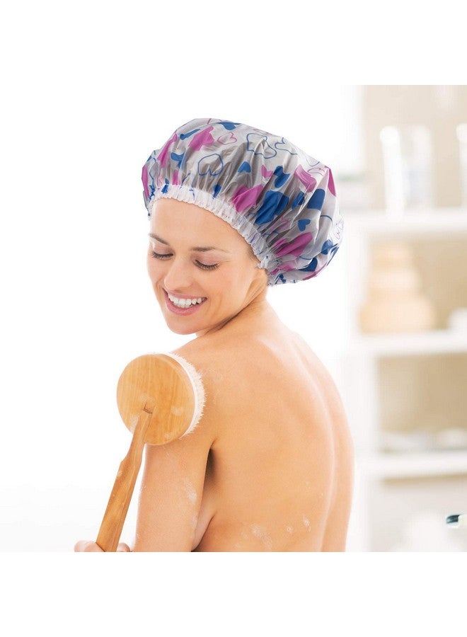 Boulevar Women Plastic Hats Reusable Bath Shower Caps Hair Double Waterproof Bathing Cap Multicolor (Free_Size) (Pack of 6) - Image 2