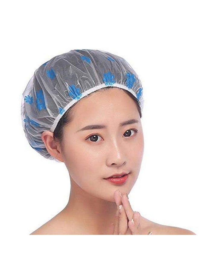 Boulevar Women Plastic Hats Reusable Bath Shower Caps Hair Double Waterproof Bathing Cap Multicolor (Free_Size) (Pack of 6) - Image 1