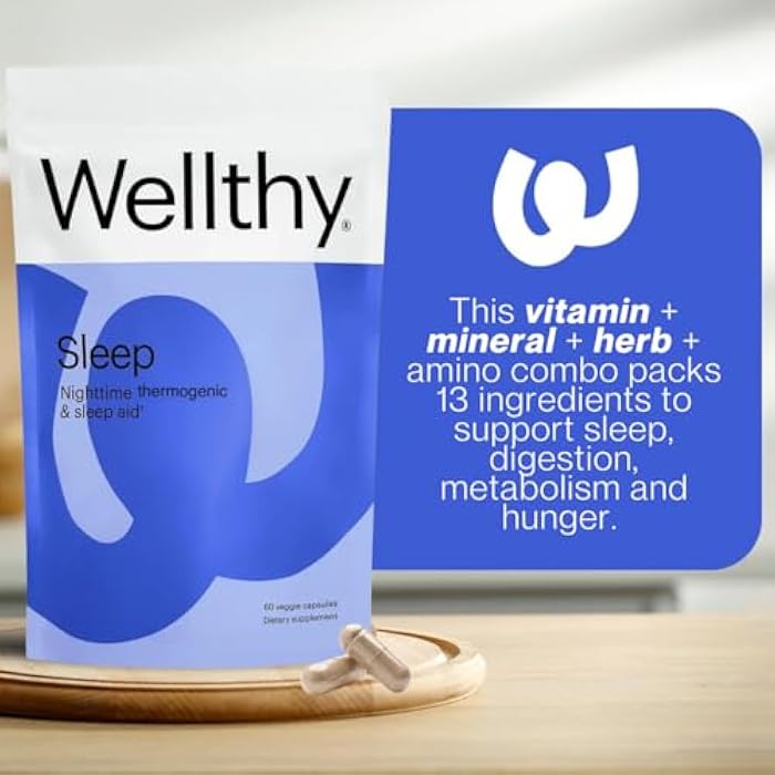Wellthy Night Time Thermogenic - Vitamin B6, Ashwagandha & Melatonin - Nighttime Thermogenic for Women - Belly Thermogenic - Natural Weight Loss Supplements for Women, 60ct - Image 4