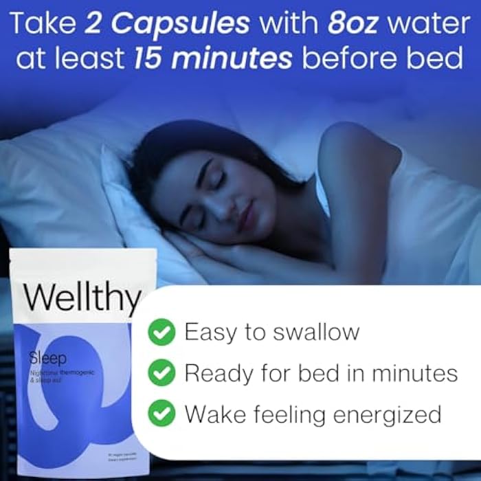 Wellthy Night Time Thermogenic - Vitamin B6, Ashwagandha & Melatonin - Nighttime Thermogenic for Women - Belly Thermogenic - Natural Weight Loss Supplements for Women, 60ct - Image 5