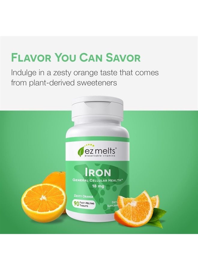 EZ Melts Dissolvable Iron Supplement 18 mg, Sugar-Free, 3-Month Supply - Image 5