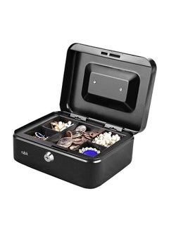 Y&D Portable Money Safe Box with Tray And Lock Black 20 x 17.5 9centimeter  - Image 2