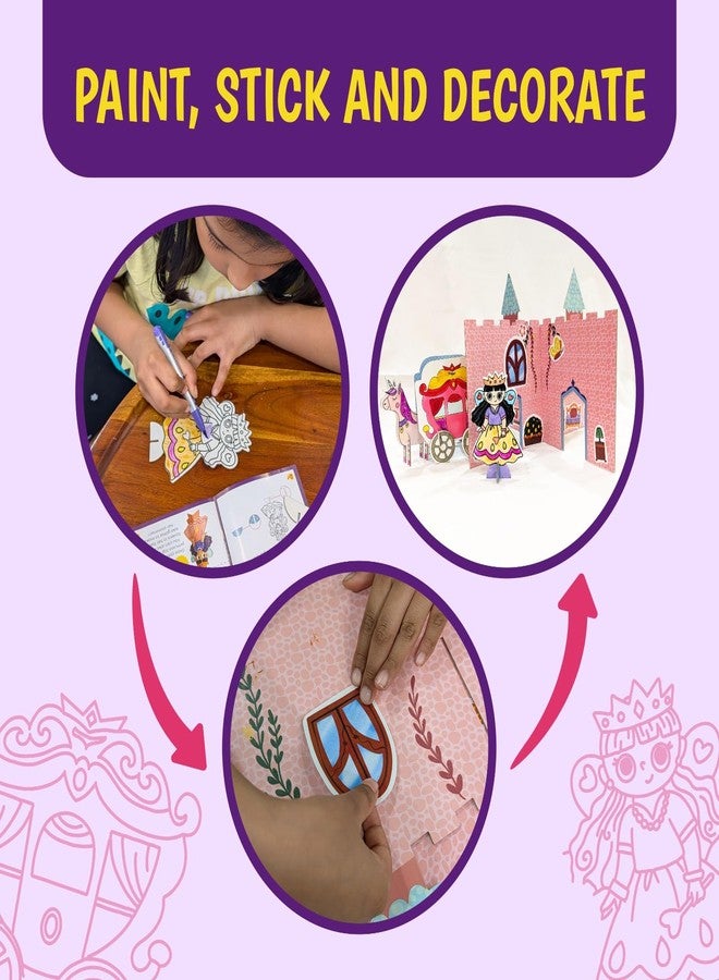 The Curious Bees - Fairytale Craftivity Box for Kids (Age 4+) | DIY Princess, Unicorn & Castle Craft Kit | Build, Decorate & Play Story Set | Creative Activity Toy for Girls & Boys | BIS Approved | Made in India - Image 3