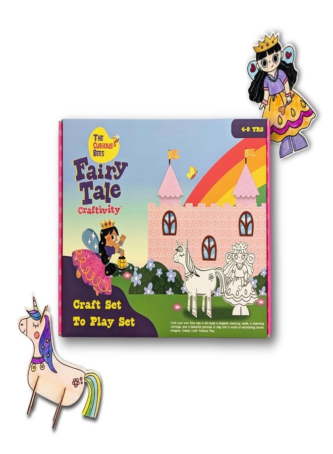 The Curious Bees - Fairytale Craftivity Box for Kids (Age 4+) | DIY Princess, Unicorn & Castle Craft Kit | Build, Decorate & Play Story Set | Creative Activity Toy for Girls & Boys | BIS Approved | Made in India - Image 1