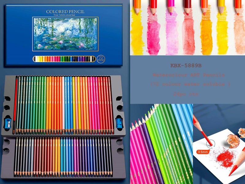 DIVHUK Hexagonal Colored Pencils Set with Sharpener and Boxes, Soft Wood Pencils for School Kids Teachers, Drawing for Coloring, Sketching and Painting (72 PCS) - Image 1
