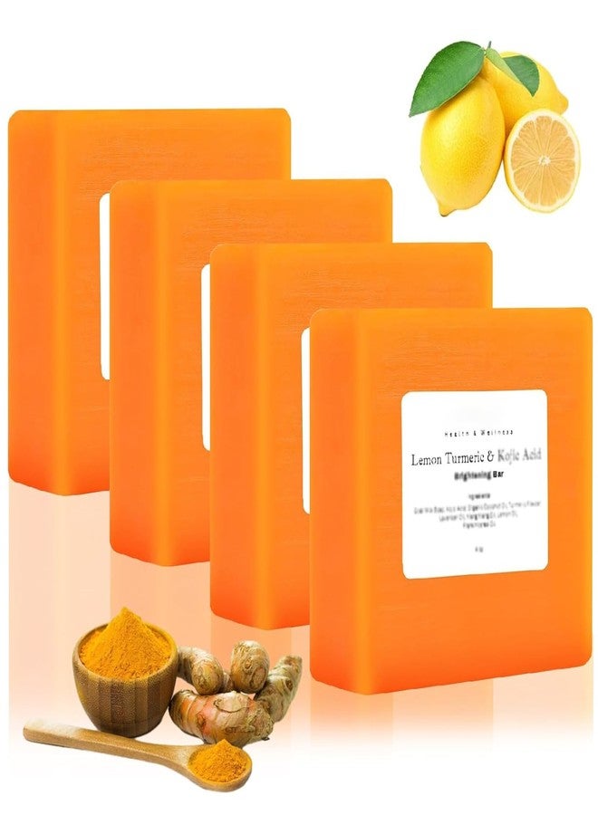 guluxly Lemon Turmeric Kojic Soap Bar - Natural Turmeric Soap with Lemon, Vitamin C for All Skin Types (4) - Image 1
