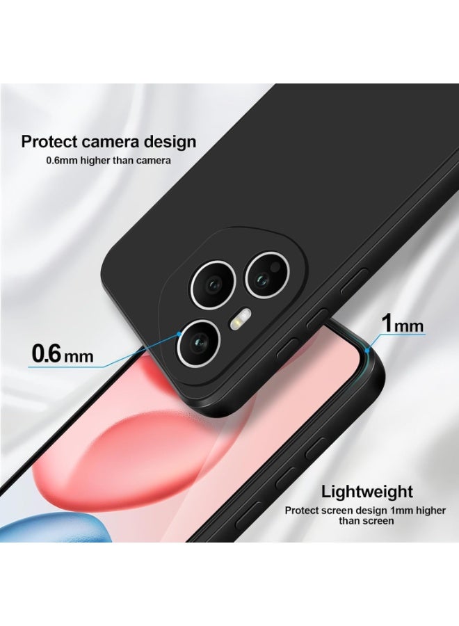 جراب متوافق مع هاتف Honor 400 Pro، جراب سيليكون سائل عالي الجودة، جراب حماية شامل للهاتف المحمول، مقاوم للخدش، مصنوع من ألياف دقيقة ناعمة (أسود) - Image 3