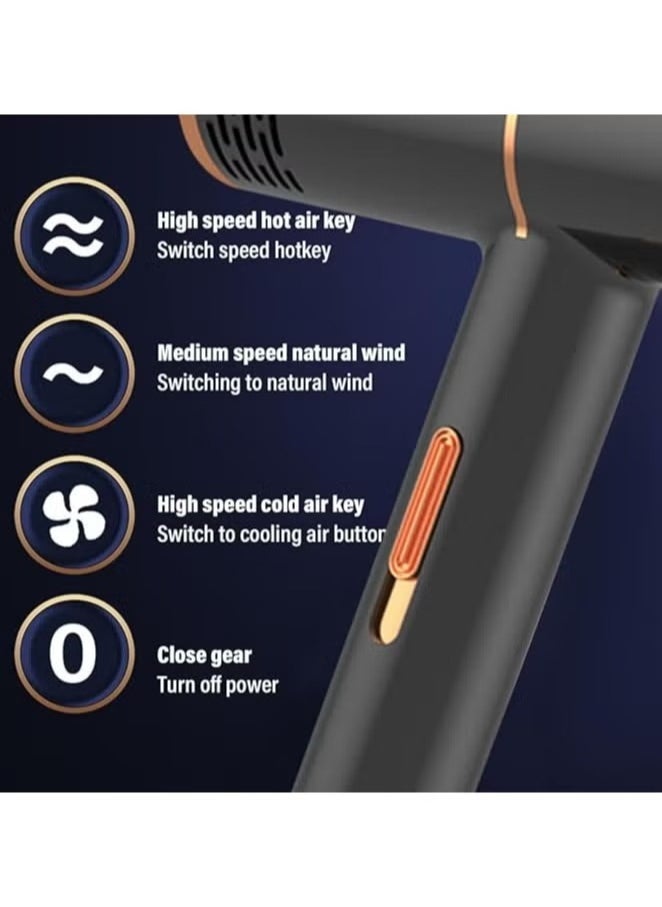 Denx Low Noise Quick Dry Hair Dryer Blow Dryer Hot And Cold Wind Professional Hair Care Salon Hair Stylist Tool - Image 3