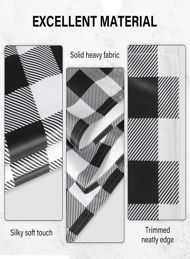 Simple Deluxe 2 PCS Buffalo Check Kitchen Tier Curtains, Plaid Gingham Short Curtain for Half Cafe Windows, 26" W x 30" L, Black&White, New - Image 4