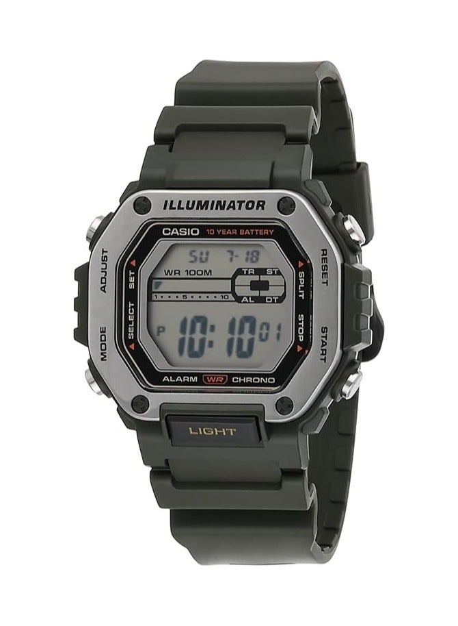 CASIO ساعة كاسيو MWD-110H-3A الرقمية المقاومة للماء بحزام من الراتنج - Image 1