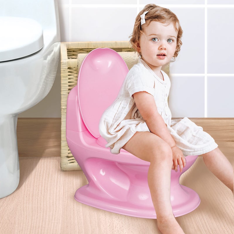 Nuby My Real Potty Training Toilet with Life-Like Flush Button and Sound - 18+ Months - Pink - Image 2