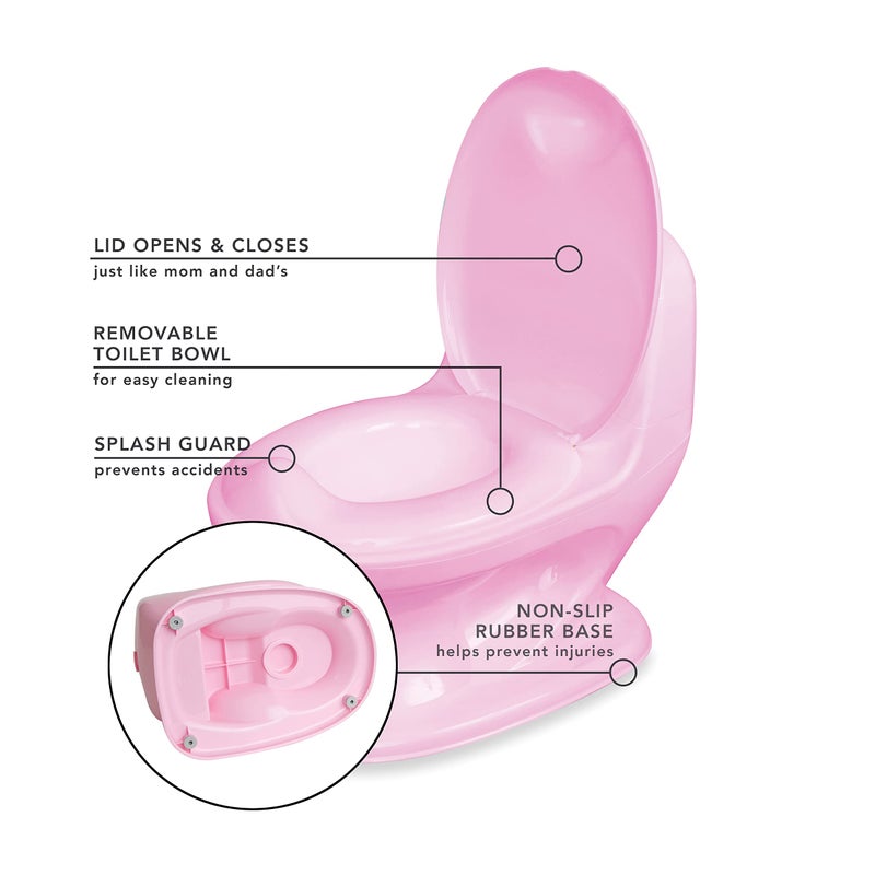 Nuby My Real Potty Training Toilet with Life-Like Flush Button and Sound - 18+ Months - Pink - Image 4
