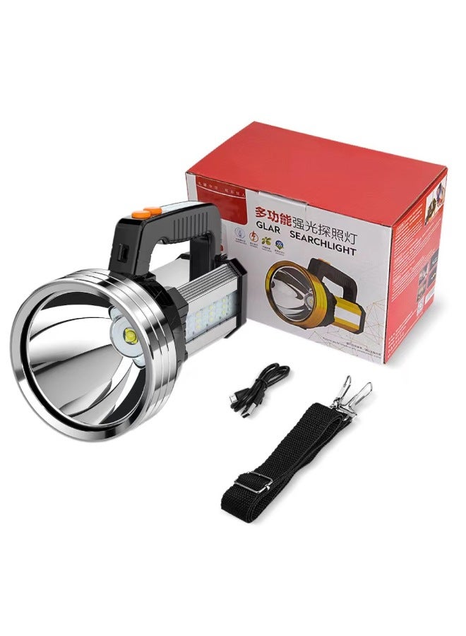 Led Flashlight P50 Home Camping Emergency Charging Portable Patrol Fishing Searchlight-Color:Z11-55 Wick With Side Lights USB Two Lithium Battery + Data Line + Strap】 - Image 2