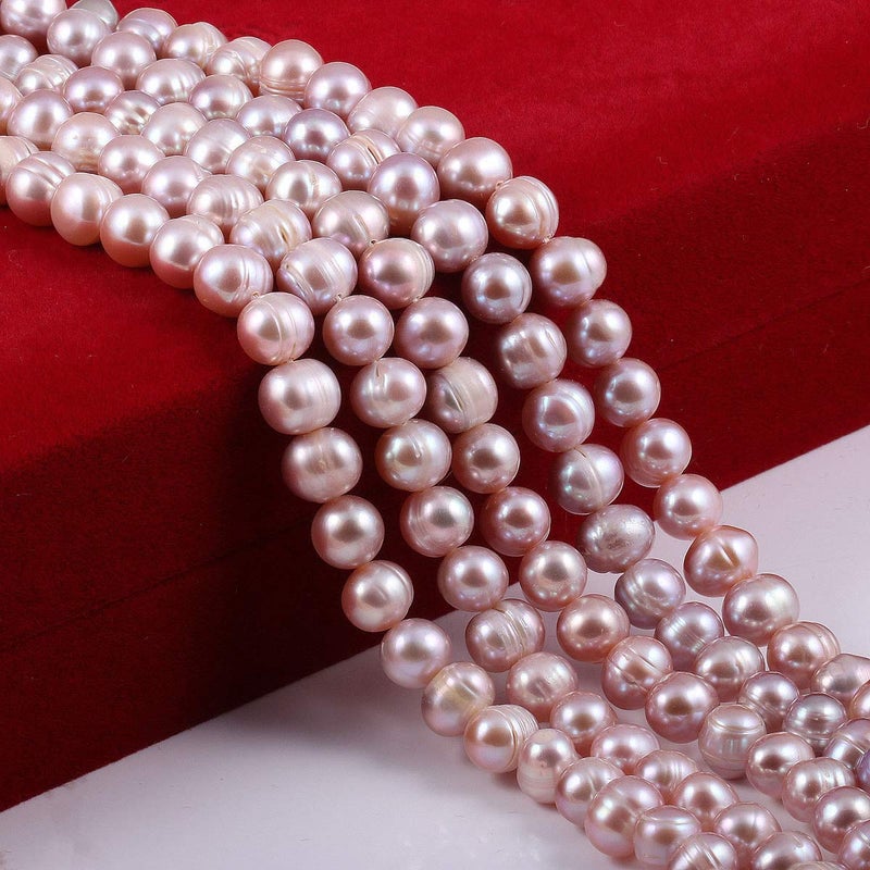 Natural Pearl Beads Cultured Freshwater Round Punch Pearl Loose Beads for Jewelry Making DIY Necklace Bracelet 89 mm