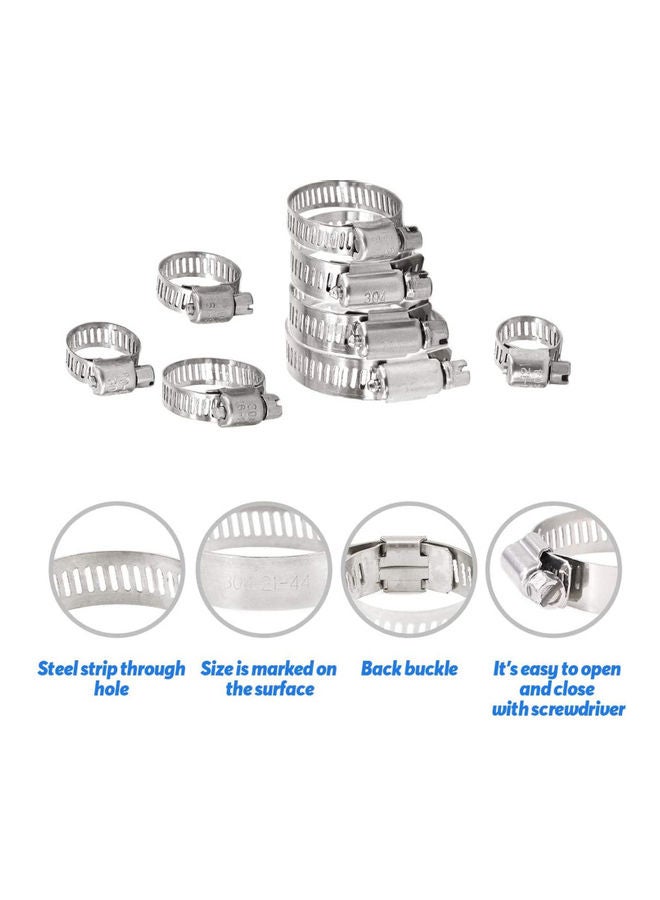 Loquat 100-Piece Adjustable Worm Gear Hose Clamps Assortment Kit for Automotive Mechanical Use - Image 4