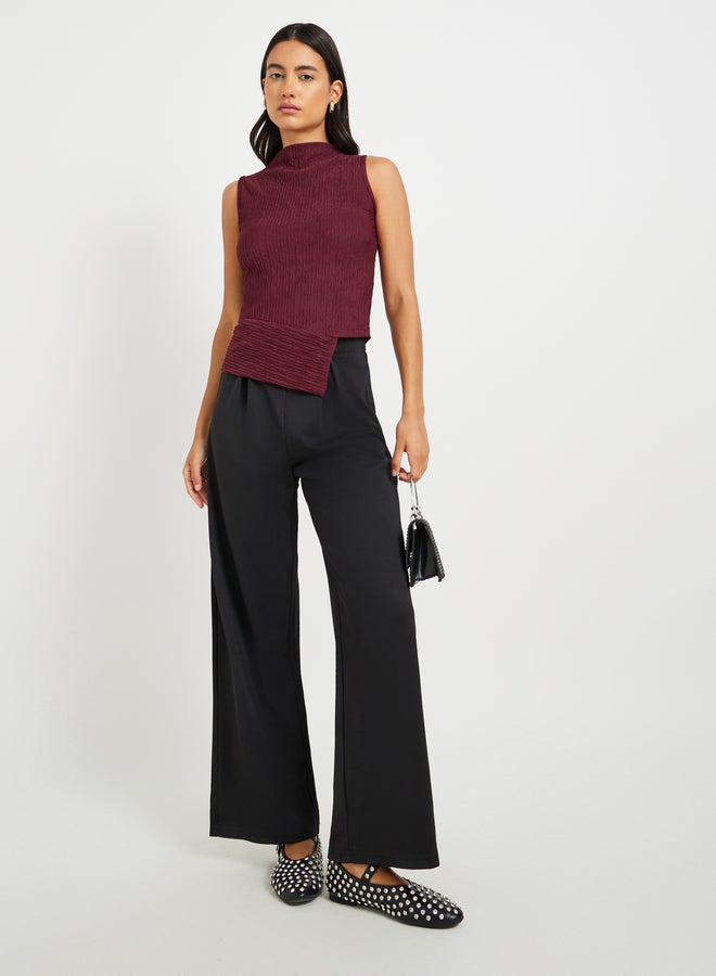 Take Two Textured Asymmetric Hem Sleeveless Top  - Image 2