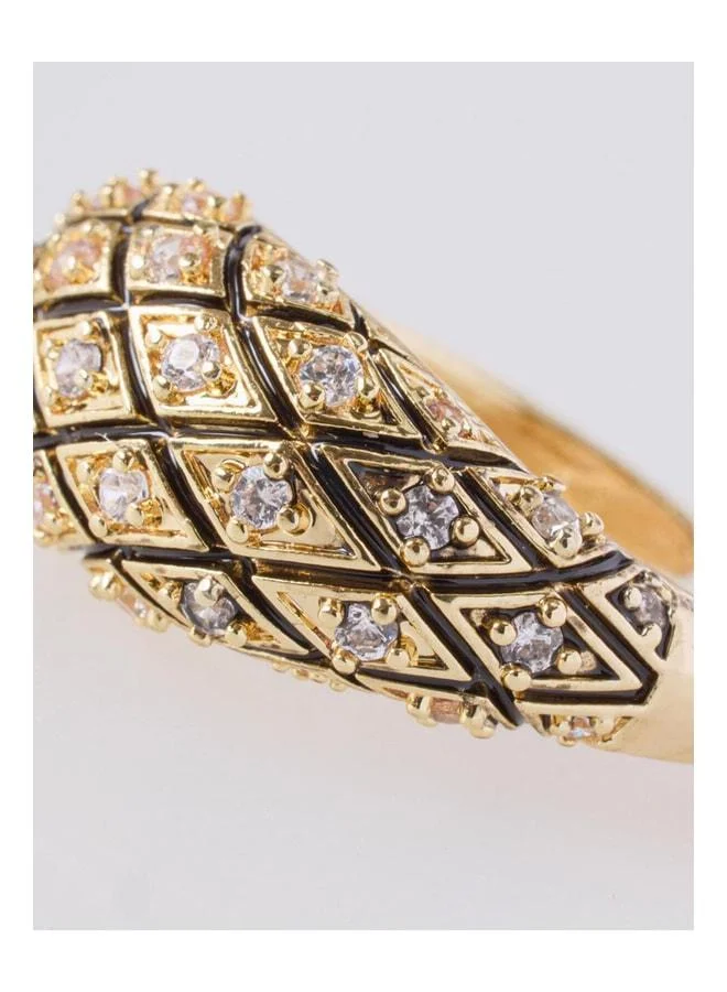 Jimmy Key  Gold-Colored Stone Detailed Ring. for Women | Best Price UAE