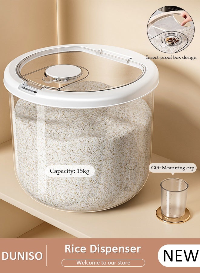 DUNISO Airtight Rice Storage Container,Rice Bucket,Household Rice Barrel,Kitchen Multifunctional Grain Container, Insect-Proof Moisture, Insect-Proof Food Storage Container With Pop Up Lid For Flour, Sugar, Oatmeal - Image 1
