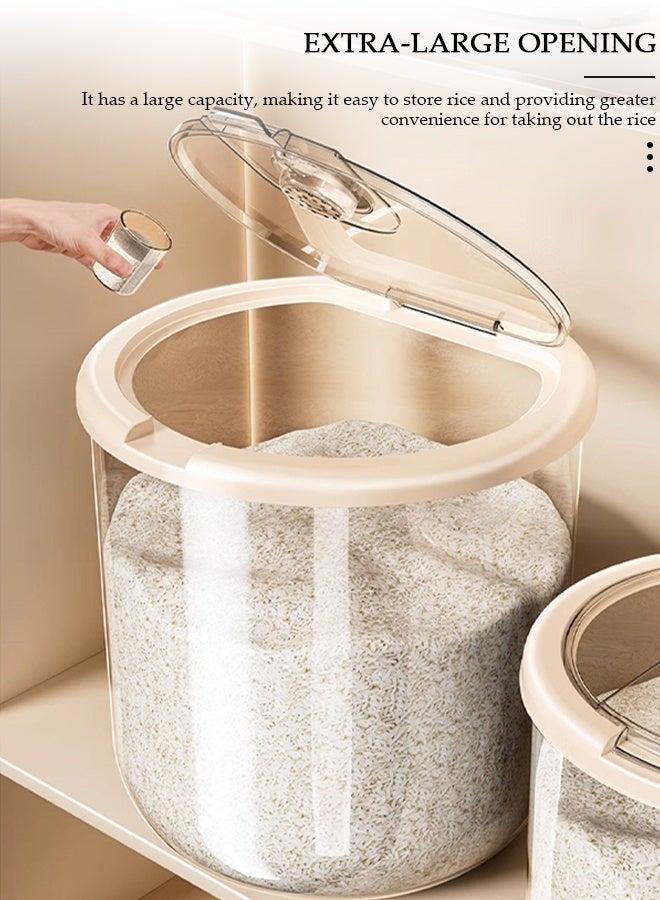 DUNISO Airtight Rice Storage Container,Rice Bucket,Household Rice Barrel,Kitchen Multifunctional Grain Container, Insect-Proof Moisture, Insect-Proof Food Storage Container With Pop Up Lid For Flour, Sugar, Oatmeal - Image 4
