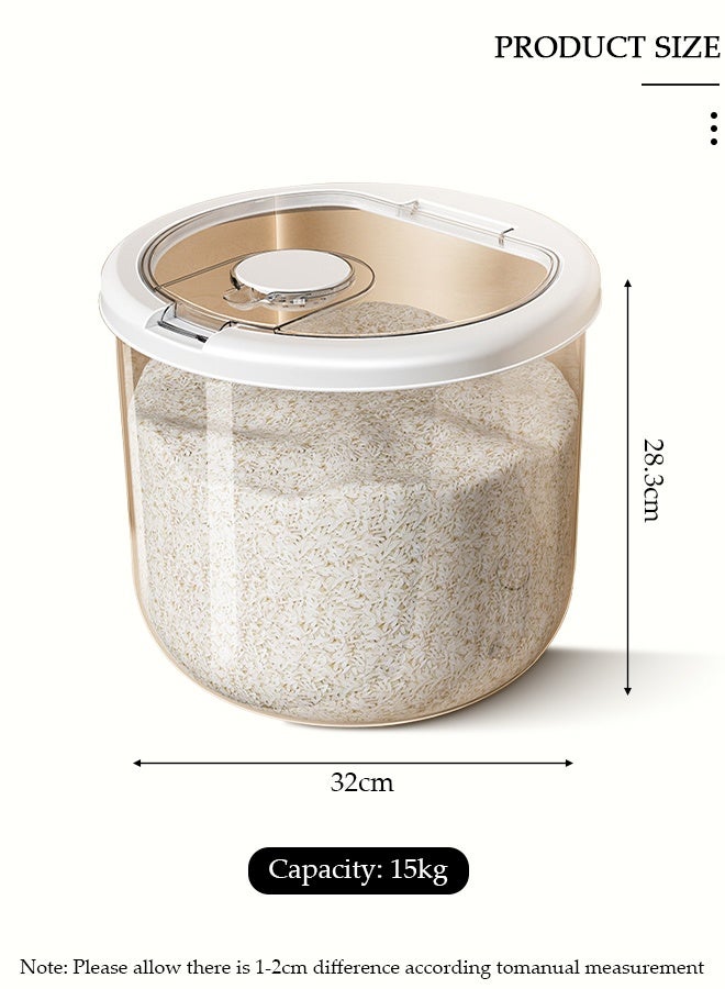 DUNISO Airtight Rice Storage Container,Rice Bucket,Household Rice Barrel,Kitchen Multifunctional Grain Container, Insect-Proof Moisture, Insect-Proof Food Storage Container With Pop Up Lid For Flour, Sugar, Oatmeal - Image 2