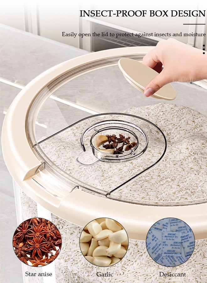 DUNISO Airtight Rice Storage Container,Rice Bucket,Household Rice Barrel,Kitchen Multifunctional Grain Container, Insect-Proof Moisture, Insect-Proof Food Storage Container With Pop Up Lid For Flour, Sugar, Oatmeal - Image 3