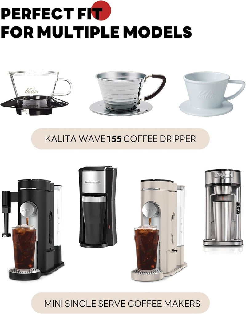 Brew Choice Disposable Small Coffee Filters,100PCS Unbleached Basket Coffee Paper Filter for Ninja Pods & Grounds Specialty Single-Serve Coffee Maker PB051 PB041, Kalita Wave Dripper 155, 1-2 Cup - Image 3