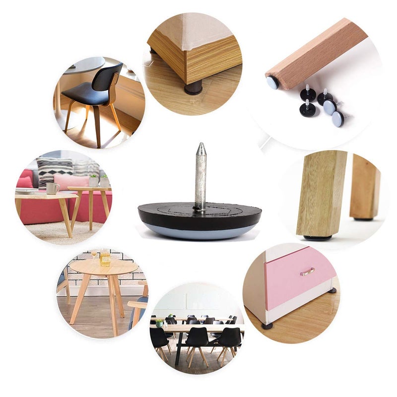 Furnigear منزلقات الأثاث المنزلقة - أثاث المنزل Ptfe (Teflon) منزلقات تحريك أرجل الكرسي للسجاد والأسطح الصلبة - حرك الأثاث الخاص بك بسهولة وأمان - أفضل واقي للأرضية (1-1/4 بوصة" 24 قطعة) - Image 5