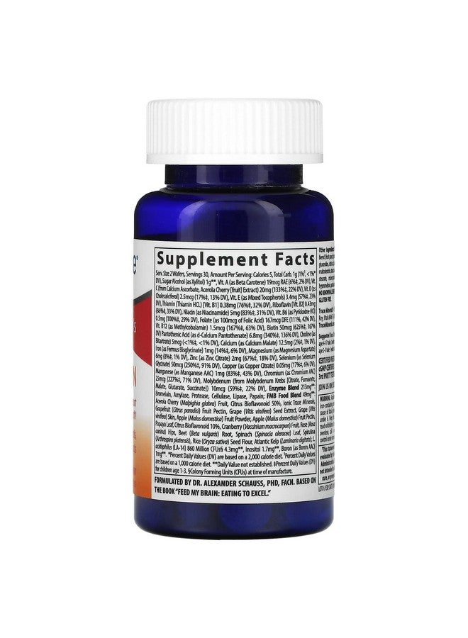 Trace Minerals ترايس مينييرالز فيد ماي برين - مكمل دعم الدماغ للأطفال - متعدد الفيتامينات لدعم التركيز مع إنزيمات، فيتامينات ومعادن - نكهة فواكه البونش، 60 قرص قابل للمضغ (30 حصة) - Image 2