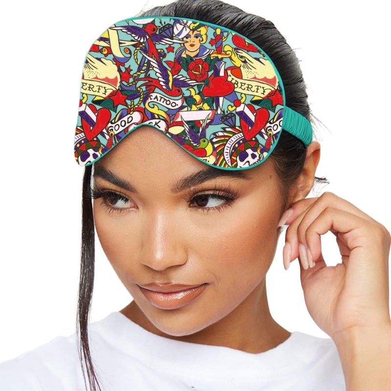 SMUG SMUG Satin Sleep Mask & Eye Mask | Travel Sleep Masks for Women & Men | Soft Sleeping Mask to Nourish Skin & Reduce Dark Circles | Light Blocking Sleep Mask Shades | Tattoo
