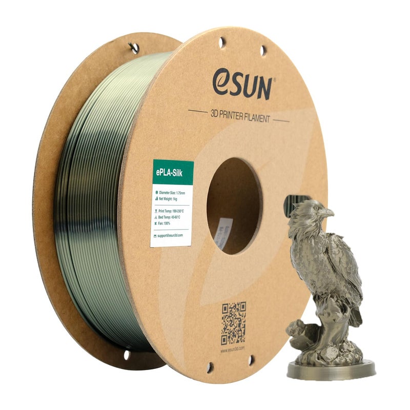 eSUN Silk Metal PLA Filament 1.75mm, Silky Metallic 3D Printer Filament PLA, Dimensional Accuracy +/- 0.05mm, 1KG Spool (2.2 LBS) 3D Printing Filament for 3D Printers, Silk Bronze - Image 1